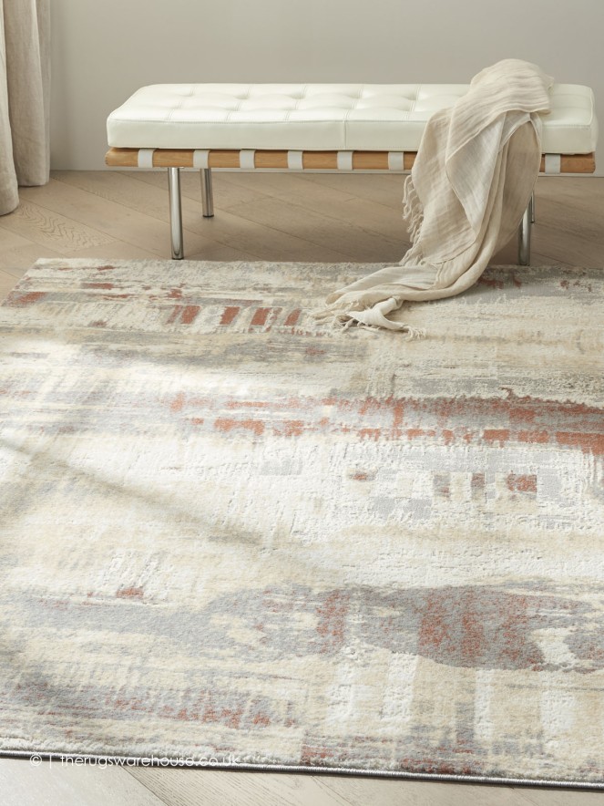 Stubble Grey Rust Rug - 3