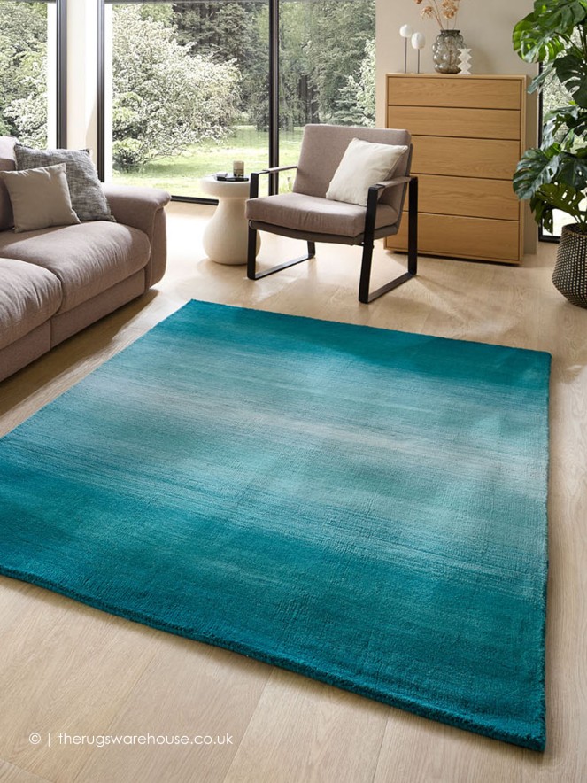 Ombre Comfort Turquoise Rug - 3