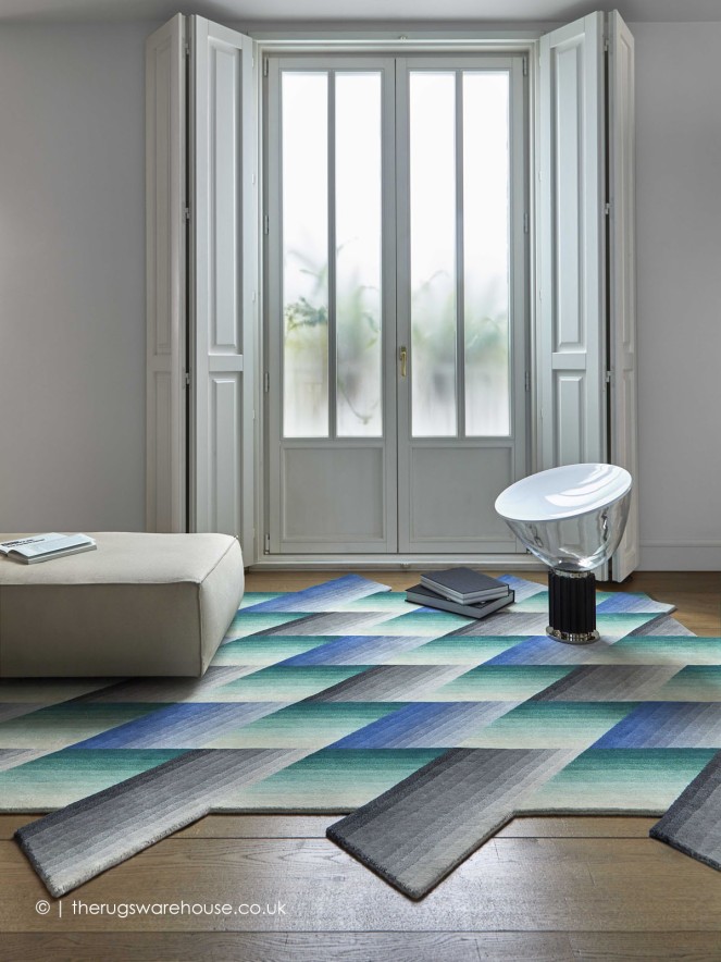 Mirage Geo Blue Rug - 3