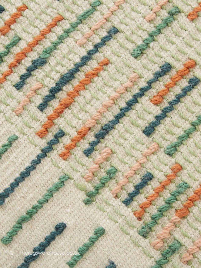 Backstitch Busy Green Rug - 4