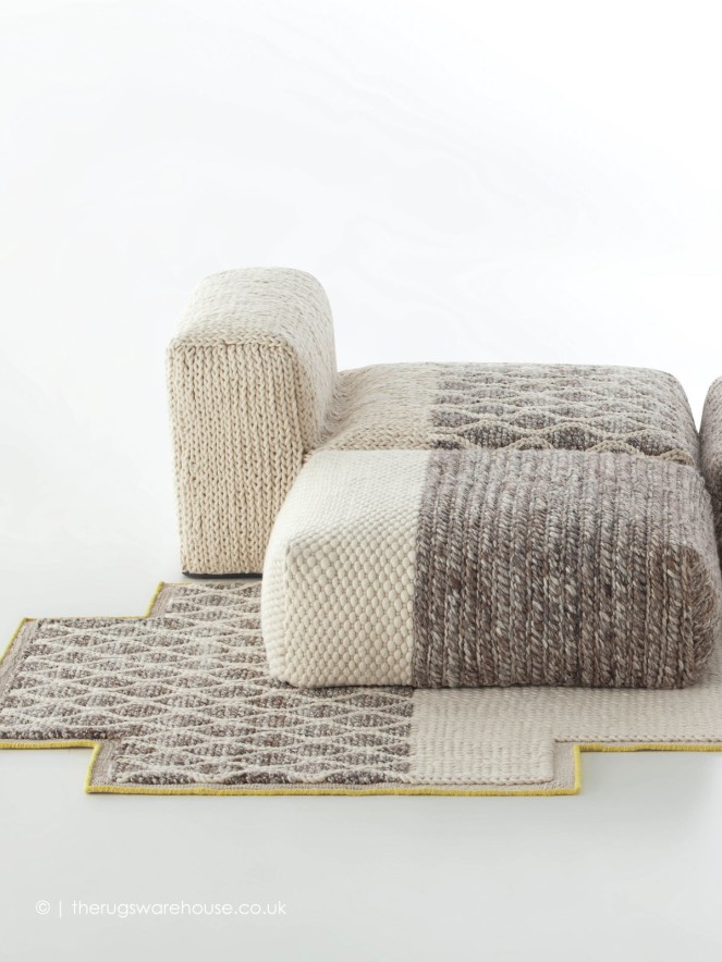 Mangaspace Rhombus Ivory Rug - 3