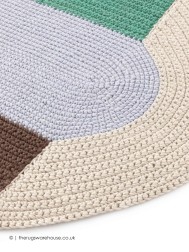 Crochet Mono Blue Rug - Thumbnail - 3