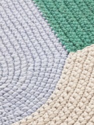 Crochet Mono Blue Rug - Thumbnail - 4