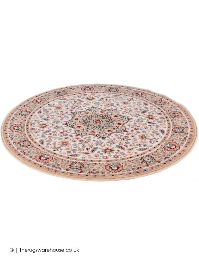 Chirbek Beige Circle Rug - 5