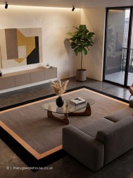 Houston Taupe Black Rug - Thumbnail - 2