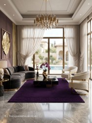 Vetrina Greek Key Purple Rug - Thumbnail - 2