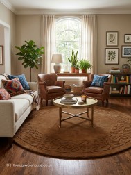 Royale Lux Bronze Circle Rug - Thumbnail - 2