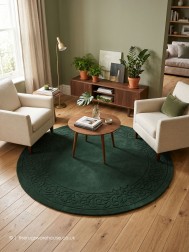 Royale Lux Green Circle Rug - Thumbnail - 2