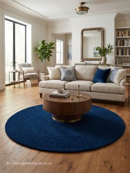 Royale Aubusson Blue Circle Rug - Thumbnail - 2