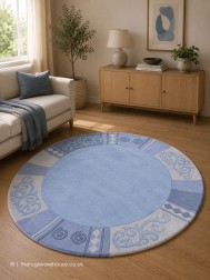 Ambadi Blue Circle Rug - Thumbnail - 2