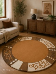 Ambadi Brown Circle Rug - Thumbnail - 2