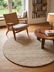 Pureni Natural Beige Circle Rug - Thumbnail - 2