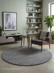 Pureni Charcoal Circle Rug - Thumbnail - 2