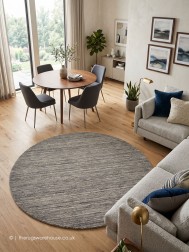 Pureni Grey Circle Rug - Thumbnail - 2
