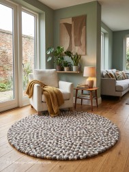 Felty Natural Multi Circle Rug - Thumbnail - 2
