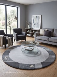 Royal Ganges Silver Circle Rug - Thumbnail - 2