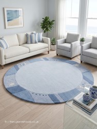 Royal Ganges Blue Circle Rug - Thumbnail - 2