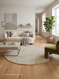 Groove Beige Circle Rug - Thumbnail - 2