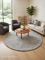 Groove Silver Circle Rug - Thumbnail - 2