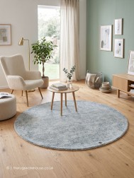 Groove Turquoise Circle Rug - Thumbnail - 2