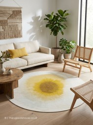 Drop Gold Moss Circle Rug - Thumbnail - 2