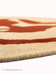 Ribbon Red Circle Rug - Thumbnail - 3
