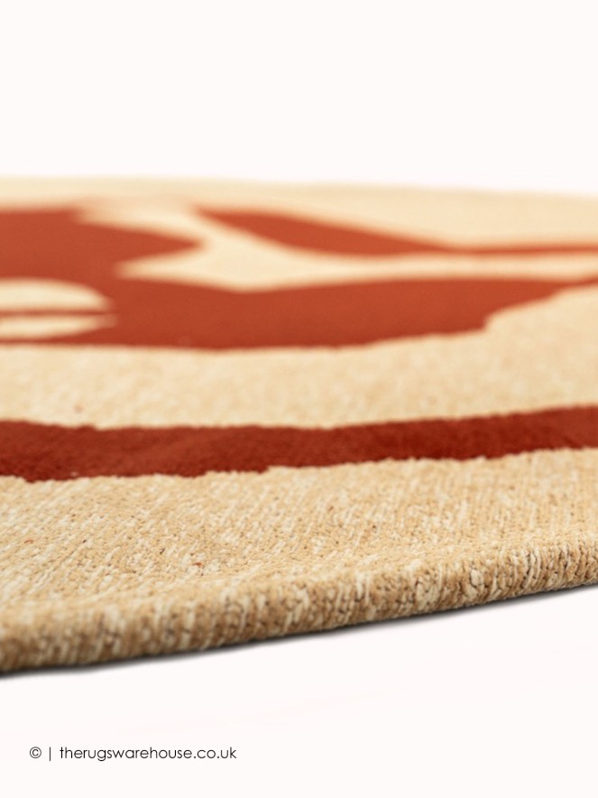 Ribbon Red Circle Rug - 3
