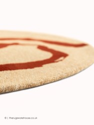 Ribbon Red Circle Rug - Thumbnail - 7