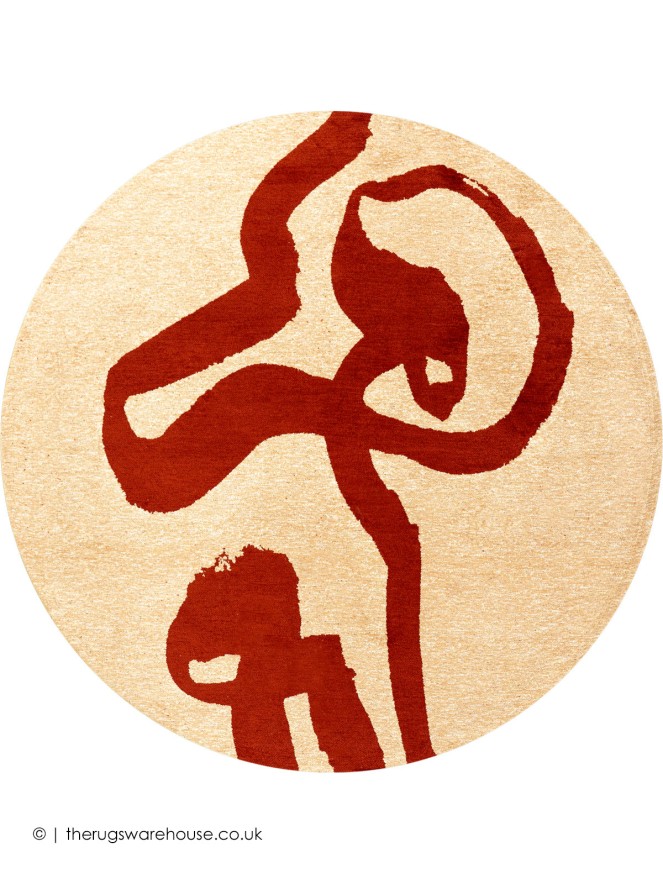 Ribbon Red Circle Rug - 8