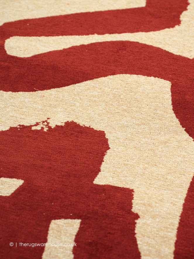 Ribbon Red Circle Rug - 5