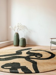 Ribbon Green Circle Rug - Thumbnail - 2