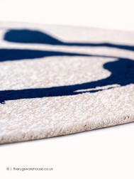 Ribbon Blue Circle Rug - Thumbnail - 3