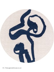 Ribbon Blue Circle Rug - Thumbnail - 8