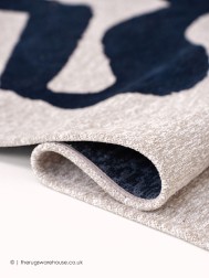 Ribbon Blue Circle Rug - Thumbnail - 4