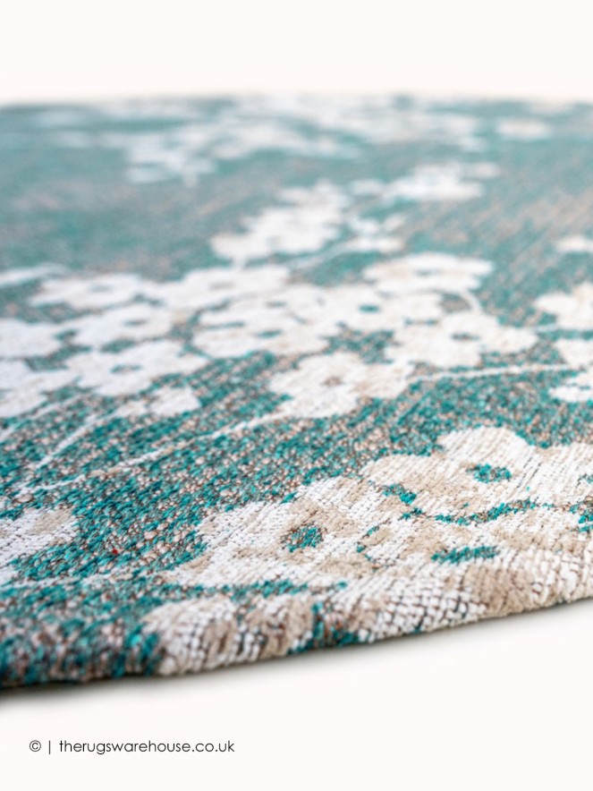 Sakura Lake Blue Circle Rug - 3