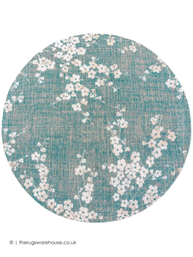 Sakura Lake Blue Circle Rug - 5