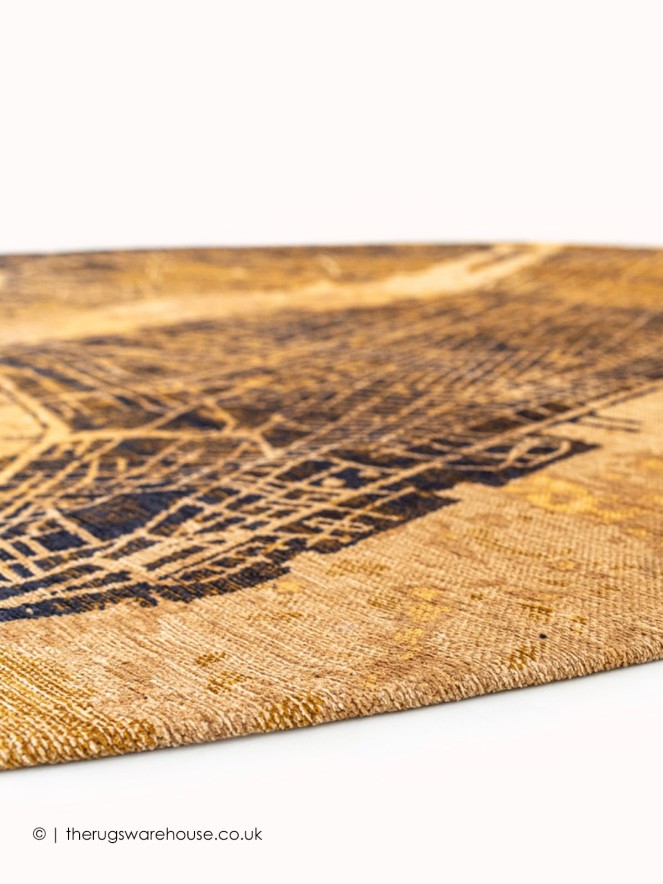 New York Gatsby Gold Circle Rug - 3