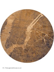 New York Gatsby Gold Circle Rug - Thumbnail - 8