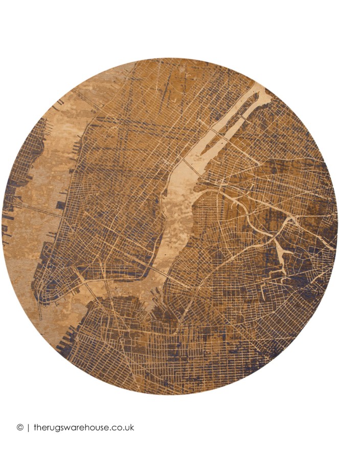 New York Gatsby Gold Circle Rug - 8
