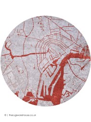 Amsterdam Orange Circle Rug - Thumbnail - 6