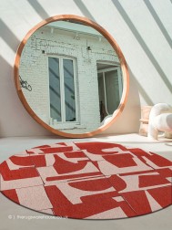 Papercut Rust Circle Rug - Thumbnail - 2