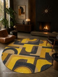 Yellow Meyer Circle Rug - Thumbnail - 2
