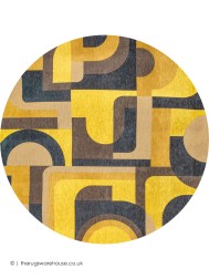Yellow Meyer Circle Rug - Thumbnail - 5