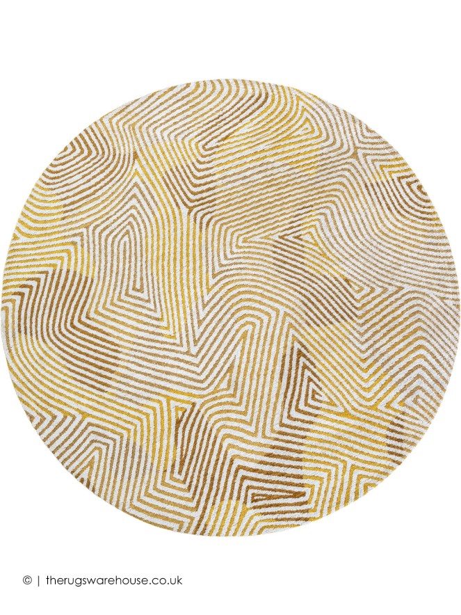 Yellow Hippy Circle Rug - 5