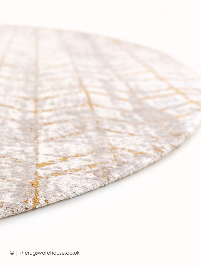 Central Yellow Circle Rug - 4