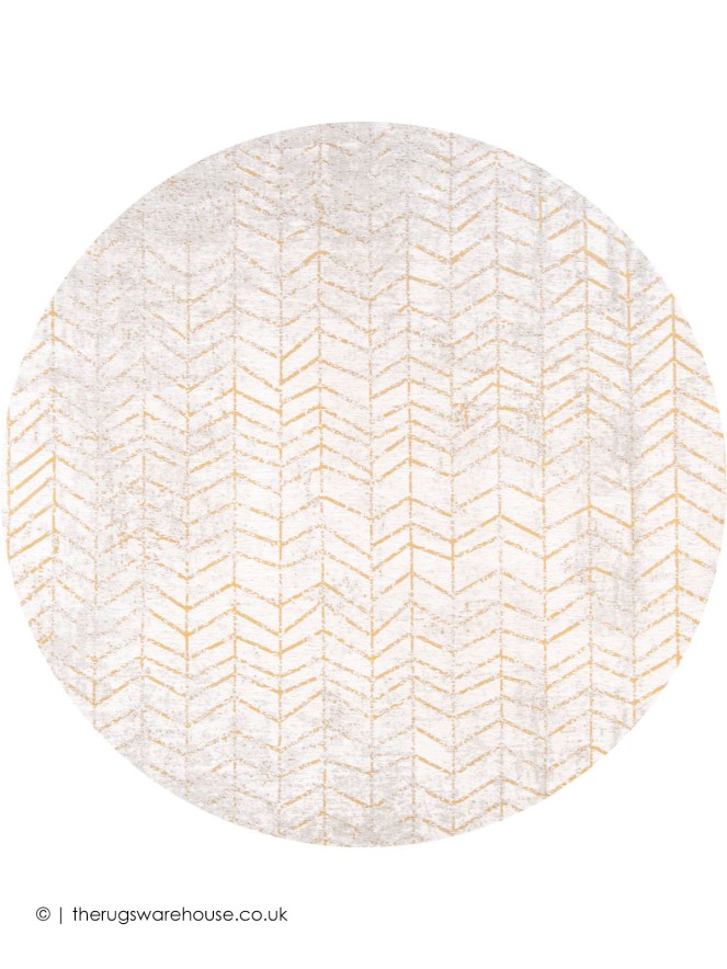 Central Yellow Circle Rug - 5