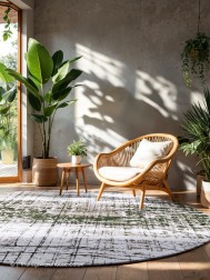 Central Green Circle Rug - Thumbnail - 2