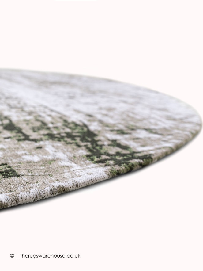 Central Green Circle Rug - 4