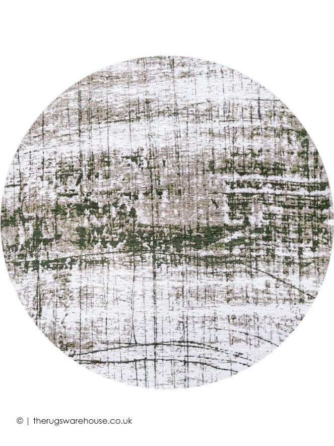 Central Green Circle Rug - 5