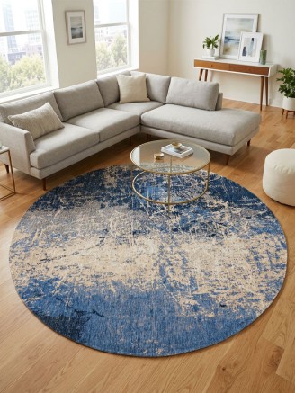 Abyss Blue Rug Circle